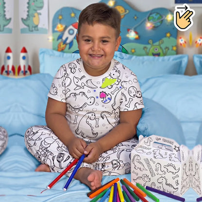 Set de Pijamas Coloreables con marcadores 🎨
