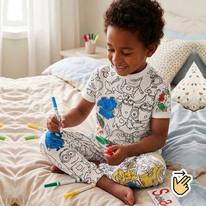 Set de Pijamas Coloreables con marcadores 🎨
