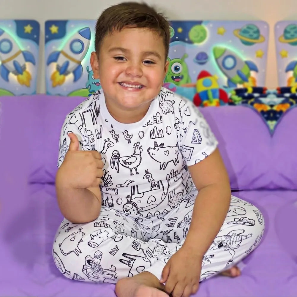 Set de Pijamas Coloreables con marcadores 🎨