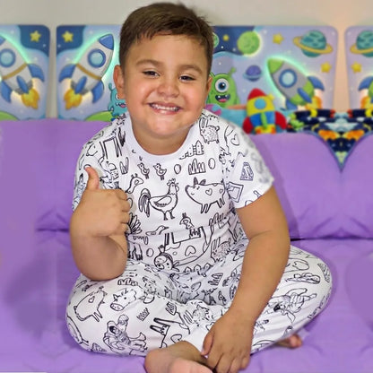 Set de Pijamas Coloreables con marcadores 🎨